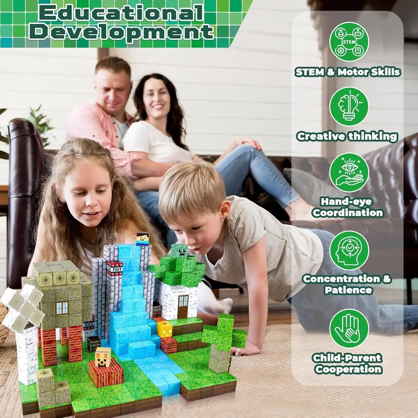KidLux™ Magnetic Educational Building Blocks